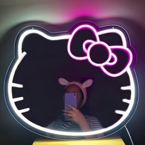 Hello Kitty Neon Dimmable Illuminated Wall Light Mirror